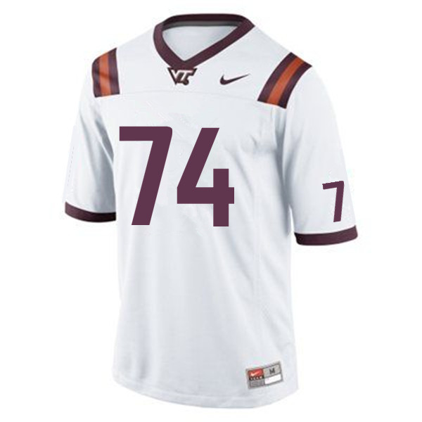 Men #74 Doug Nester Virginia Tech Hokies College Football Jerseys Sale-White